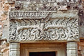 Angkor - Eastern Mebon - remarkable sculpted sandstone lintels of the temple towers